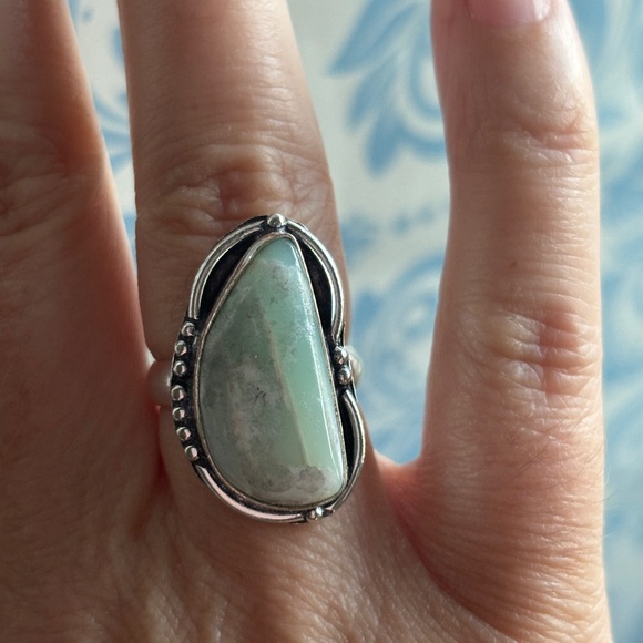 Jewelry - 💥FIRM Sale💥 925 Sterling Silver Larsonite Gemstone Vintage Style Ring 6